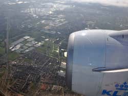 Llegando en avión a Ámsterdam