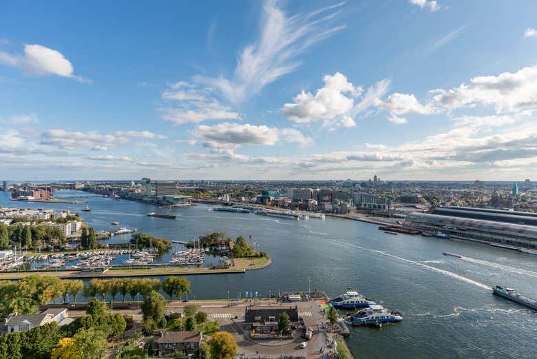 Vista aérea del puerto de Ámsterdam